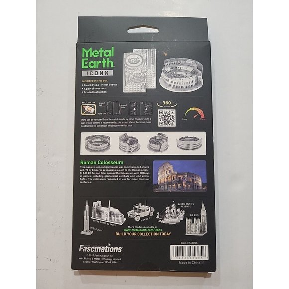 Fascinations ICONX Roman Colosseum Ruins 3D Metal Earth Steel Model Kit ICX025 - Picture 2 of 2